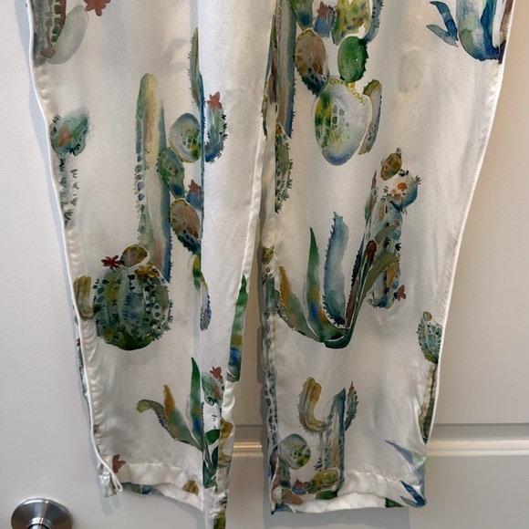 Washable Silk Marina Pajama Set in Cacti Watercolor - Picture 13 of 13
